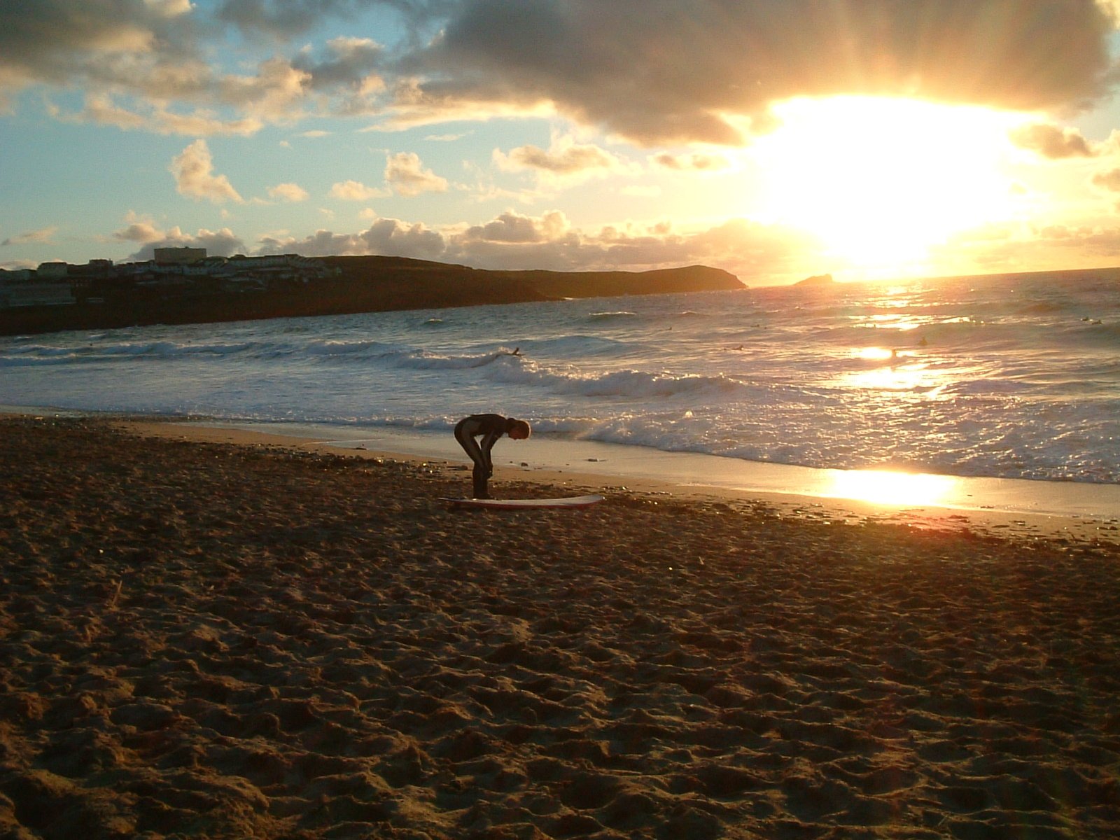 Surfer at shore